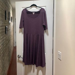 Lularoe Nicole dress 3x. Purple, stretchy, crepe, short sleeves, flare skirt.